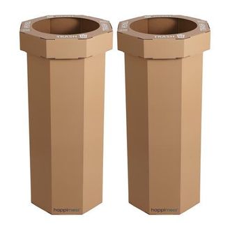 Happimess Fleur 25-Gallon Classic Disposable Corrugated Cardboard Event Trash Can and Recycling Bin in Brown at Nordstrom
