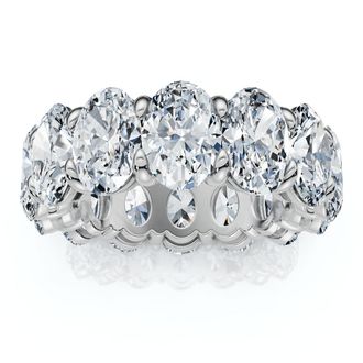 Pompeii3 8Ct Oval Diamond Eternity RIng 14k Gold Platinum Band Lab Grown