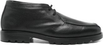 Santoni Leren veterlaarzen - Zwart