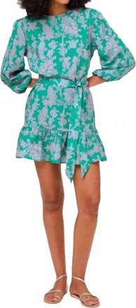 Heidi Klein Womens Santa Rosa Bubble Sleeve Tunic Dress In Teal Print