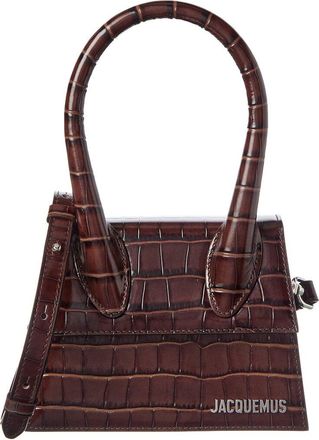 Jacquemus The Chiquito Medium Croc-Embossed Leather Shoulder Bag