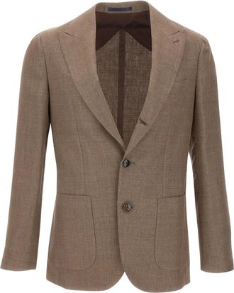 Barba Blazer met puntige revers en knopen - Bruin