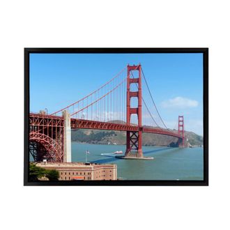 Artery8 Highsmith Photo Golden Gate Bridge Framed Canvas Wall Art Print in Blue | Size: W24 x H32