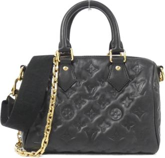 Louis Vuitton Black Leather Boston Bag (Pre-Owned)