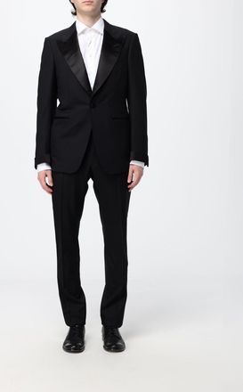 Tom Ford Smoking slim fit in pura lana con chiusura decentrata e rever a lancia