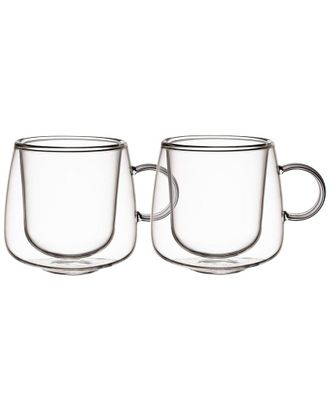 Villeroy & Boch Set Of 2 Artesano Hot & Cold Beverage Espresso Glass With Handle