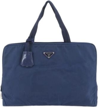 Prada Pre-owned Tote Bags, male, Blue, Size: ONE SIZE Pre-owned Vintage Tote Bag