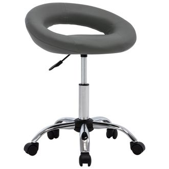 vidaXL Silla De Comedor Giratoria De Cuero Sint&eacute;tica Gris Vidaxl