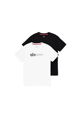 Alpha Industries T-Shirt ALPHA INDUSTRIES Alpha Label T-Shirt 2 Pack, Herren, Gr. XXL, schwarz-weiss (schwarz, wei&szlig;), Obermaterial: 100% Baumwolle, Shirts T-Shirt
