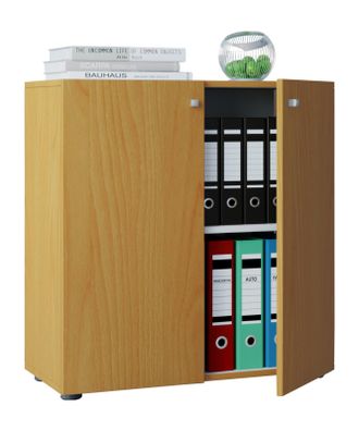 ebuy24 Armario De Oficina Vcm Con 2 Compartimentos Armario De Archivo Moderno Con Puertas Giratorias Dimensiones Aprox. An. 70 X Al. 74 X T. 40 Cm - Lona 2-f