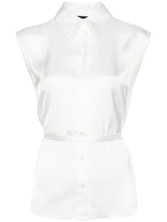 Fabiana Filippi satin sleeveless shirt - White