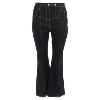 Ellery Presentism Corset blue overstitched crop boot cut jeans 26