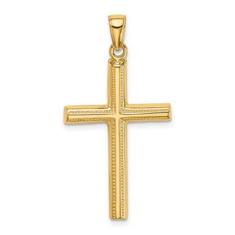 Diamond2Deal 10k Yellow Gold Polished Cross Pendant