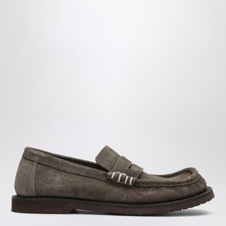 J.W.Anderson Mocassini dark taupe in pelle scamosciata