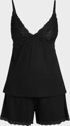 Natori Feathers Essential Lace-Trim Cami Pajama Set