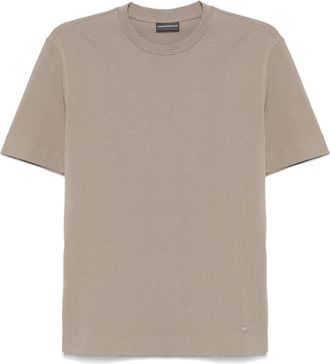 Emporio Armani T-shirt con effetto jacquard - Marrone