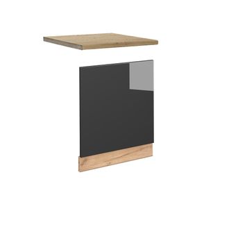 Vicco Panel Frontal Fame-line, Antracita Alto Brillo, 60 Cm, Et Roble