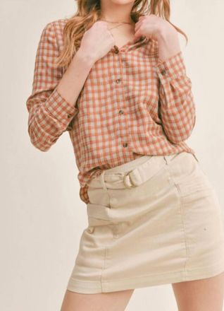 Sadie & Sage Fall Is Here Button Down Shirt In Check Print