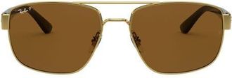 Ray-Ban Polarized 55mm Aviator Sunglasses in Gold/Brown at Nordstrom