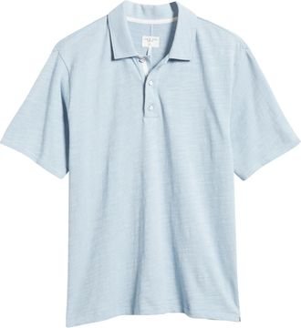 Rag & Bone Rag & Bone Mens Classic Flame Polo Shirt, Desert Blue