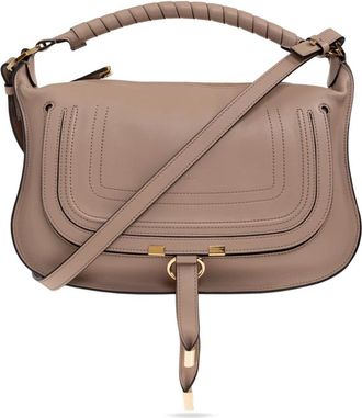 Chlo&eacute; Marcie Small Handbag - Dames - Schoudertassen - Beige - ONE Size - Katoen - Tassen