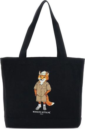 Maison Kitsun&eacute; Fox-graphic Tote Bag