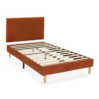 HOMN Base tapizada + cabecero 90x190 cm teja