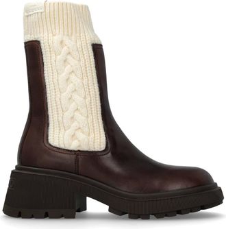 Jimmy Choo London Tamia Flat - Dames - Chelseaboots - Bruin - 41 EU - Wol - Schoenen