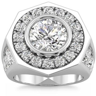 Pompeii3 Mens 8 1/2Ct Diamond Hexagon Anniversary Pinkie Ring Gold Lab Grown
