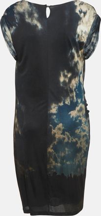 Roberto Cavalli Blue Printed Jersey Short Dress