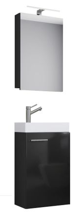 ebuy24 Ebuy24 - Set Vcm De 3 Piezas Lavadero Para Invitados Wc Ba&ntilde;o De Invitados Lavabo Wc Muebles De Ba&ntilde;o Juego De Ba&ntilde;o - Slito Sc (negro)