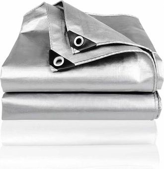 OEM Lona De Protecci&oacute;n - Polietileno Grueso - Ojales De Aluminio Cada 100 Cm - Para Madera Remolques Coches - 3 X 4 M - 1 Unidad