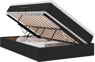 vidaXL Storage Bed with Mattress Black 120 x 200 cm Polyester vidaXL
