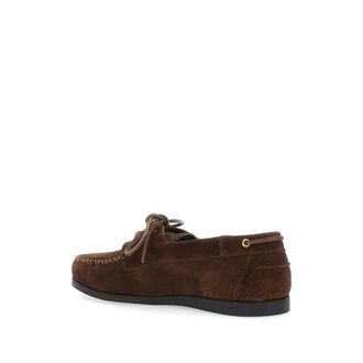 Vinny&rsquo;s Lace-Up Suede Loafer - Brown