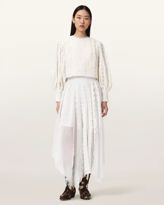 AllSaints Hart Lace Embroidered Top