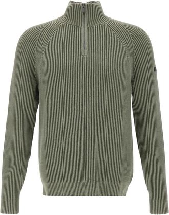 Roberto Ricci Design Cotton 7 Techno Wash Half-Zip - Heren - Coltruien - Groen - M - Katoen - Truien & Vesten