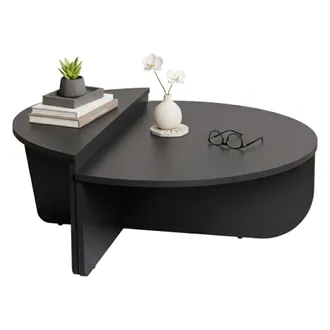 Dmora Mesa De Caf&eacute; Parete, Mesa De Centro Baja, Revistero Para Sof&aacute;, Estante De La Sala De Estar, 90x60 H35 Cm, Antracita - Dmora
