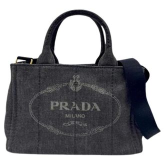 Prada Pre-owned Mini Bags, female, Black, Size: ONE SIZE Pre-owned Vintage Denim Mini Bag