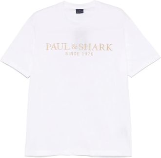 Paul & Shark T-shirt con logo ricamato - Bianco