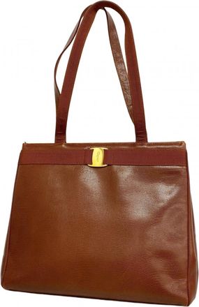 Ferragamo Brown Leather Tote Bag (Pre-Owned)