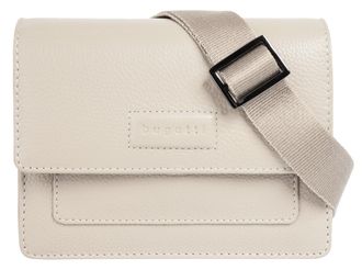 Bugatti Umh&auml;ngetasche BUGATTI ELSA, Damen, Gr. B/H/T: 19cm x 14cm x 8cm onesize, weiss (wei&szlig;), Leder, leicht gl&auml;nzend, unifarben, Taschen Umh&auml;ngetasche, echt 