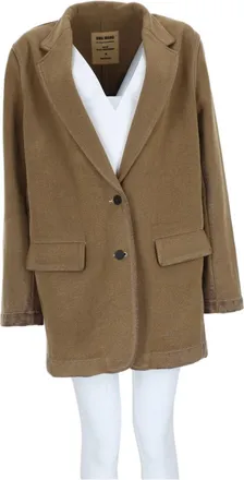 Uma Wang Beige Notched Lapel Wool-Blend Blazer