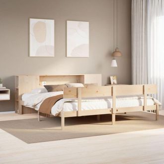 vidaXL Cama Con Estanter&iacute;a Sin Colch&oacute;n Madera Maciza De Pino 180x200cm Vidaxl
