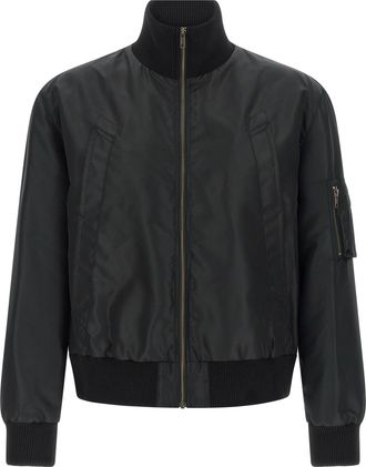 Maison Margiela White Stitch Line Puffer Jackets Nero-Uomo