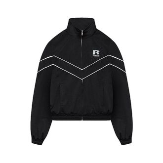 Rhude Zip-throughs, male, Black, Size: S Mesh Piping Raglan Track Jacket