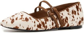 Madewell Greta Double-Strap Ballet Flat Womens Shoes Russet : 10.5 M, Leather