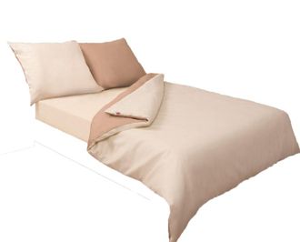 OEM Ropa De Cama Sat&eacute;n Doble Cara 220x200 +2x70x80 Beige Claro/oscuro Matex