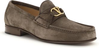 Valentino Garavani Mens Vlogo Signature Loafers Shadow Grey