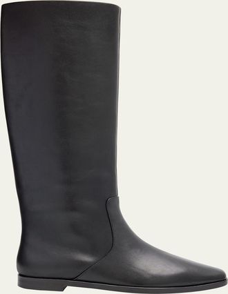 Loeffler Randall Tilly Flat Leather Knee-High Riding Boots