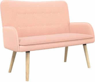 vidaXL Sof&aacute; De 2 Plazas Rosa 115 X 61 X 87 Cm Boucl&eacute; Vidaxl